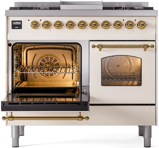 Ilve® Nostalgie II Series 40" Antique White Pro Style Dual Fuel Range-2