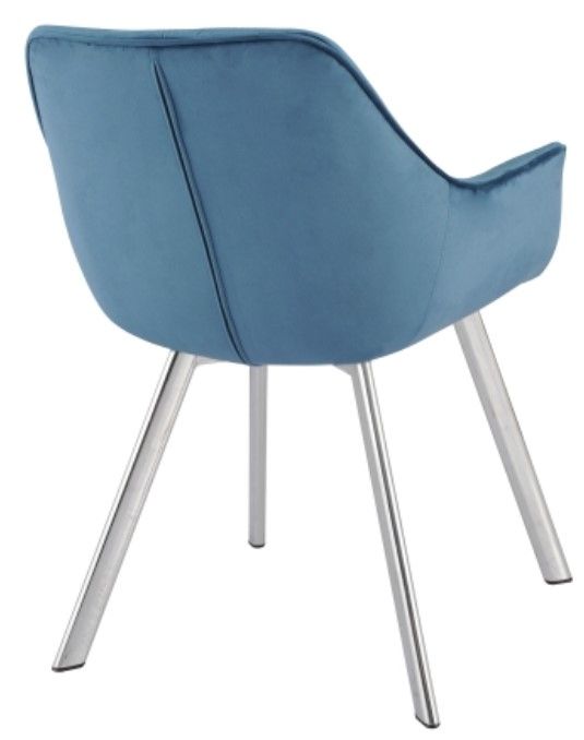 Mazin Furniture Ayami Blue/Chrome Dining Arm Chair -3