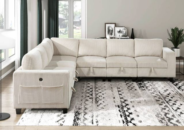 Homelegance® Walterboro 7-Piece Beige Modular Sectional with Storage-1