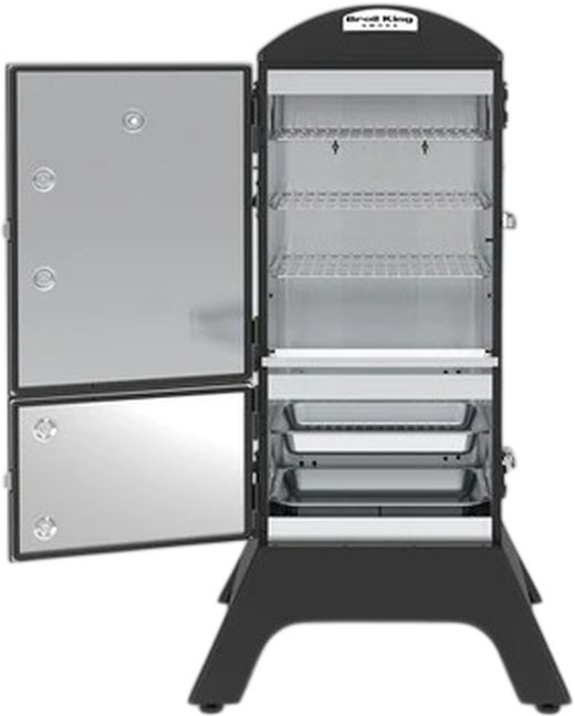 Broil King® 22” Black Freestanding Charcoal Cabinet Smoker-1