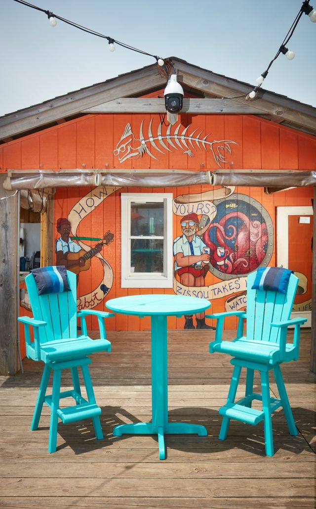 C R Plastics Generation Line Turquoise Pub Chair-2