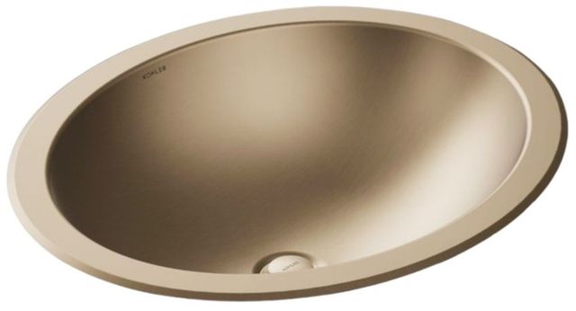 Kohler Bachata® Vibrant Brushed Bronze 20" Oval Drop-In/Undermount Bathroom Sink, No Overflow-0