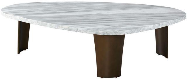 Universal Explore Home™ Ellwood Gray Marble Cocktail Table with Bronze ...