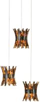 Currey & Company Alsop Black/Brown Round Multi-Drop Pendant Lighting-0