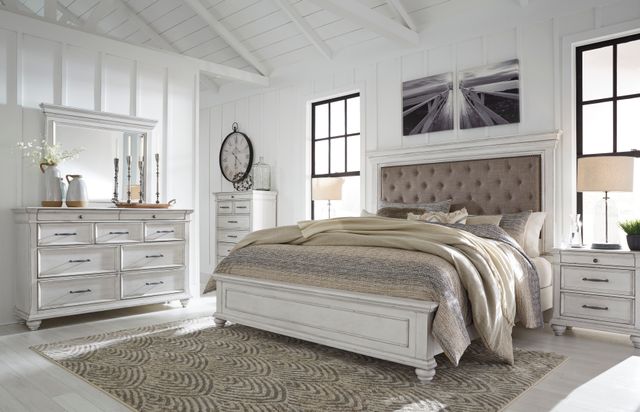 Benchcraft® Kanwyn 4-Piece Whitewash Queen Bedroom Set-0