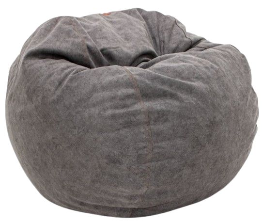 CordaRoy's® Gray Sueded Denim King Bean Bag-0