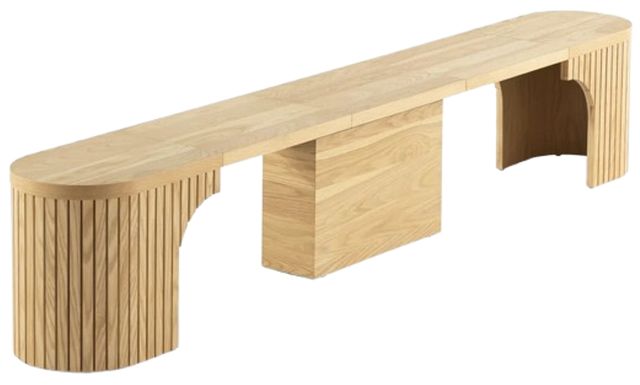Transformer Table Transformer Scandinavian Oak Round Extendable Dining Bench-1