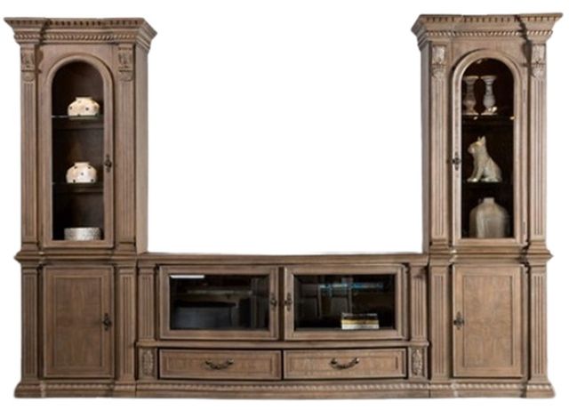 Furniture of America® Bromoak Weathered Oak Entertainment Center -0
