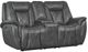 Corinthian Furniture Jordan Charcoal Power Reclining Console Loveseat with Headrest-0