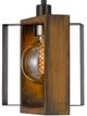 Cal® Lighting & Accessories Agrigento Black/Wood Mini Pendant-3