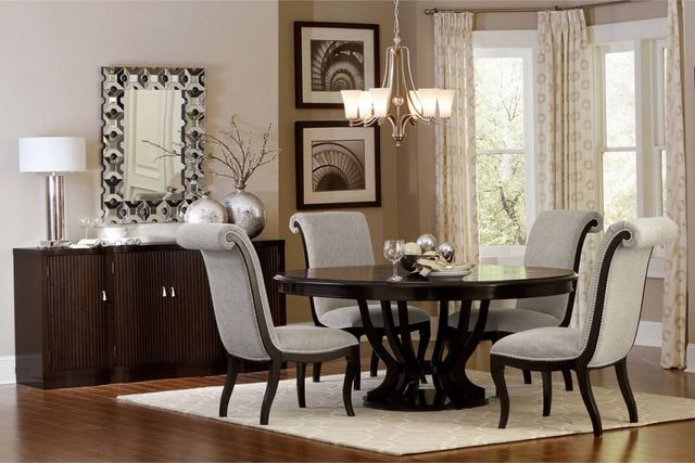 Mazin Furniture Savion Espresso Round Dining Table-2