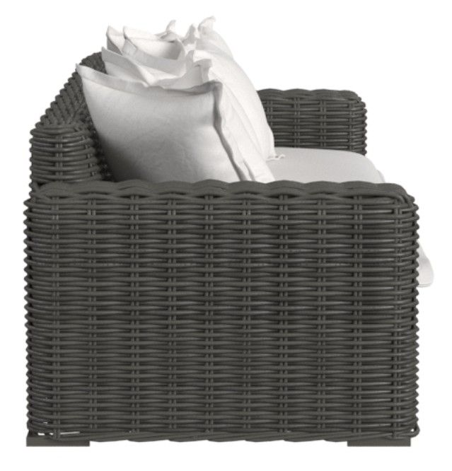 Sunset West Cabo Kahlua Resin Wicker Outdoor Sofa with Soothe Pearl Cushion-2