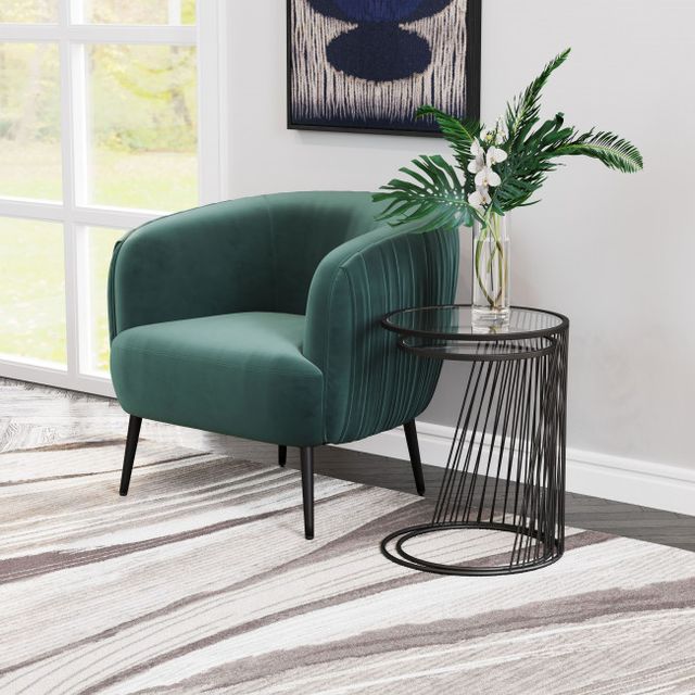 Zuo® Modern Shine 2-Piece Glass Top Nesting Tables with Black  Framework-2