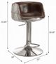 ACME Furniture Brancast Silver/Vintage Brown Adjustable Stool-2