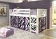 Donco Kids Circles White Twin Loft with Zebra Tent Kit-1