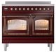 Ilve® Nostalgie II Noblesse 40'' Burgundy Pro Style Induction Range with Burnished Trim-1