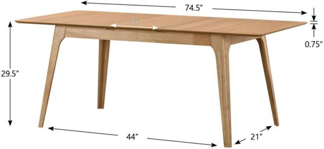 Winners Only® Uptown Natural Oak 75" Dining Table-2
