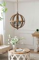A & B Home Pratt Black/Brown Sphere 4-Light Chandelier-3