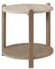 Bernards Trilogy Beige End Table with Toffee Base-0