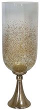A & B Home Kathleen Cream/Gold Glass Vase with Aluminum Base-1