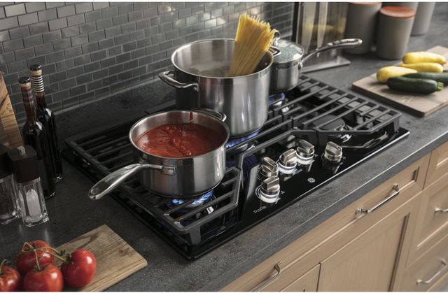 GE Profile™ 30" Black Built-In Gas Cooktop-5