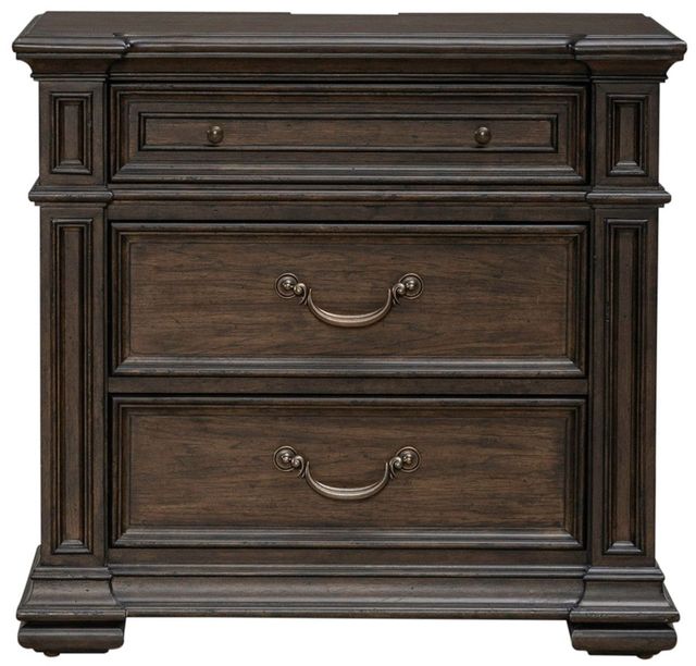 Liberty Furniture Provence Park Chateau Brown Nightstand with Charging Station-2
