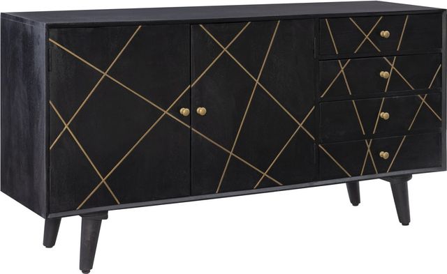 Powell® Kade Black Mango Wood Console