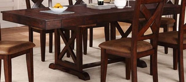 Winners Only® Java Brown Trestle Dining Table-0