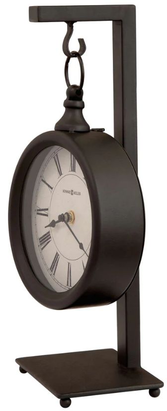 Howard Miller® Loman Antique Black Mantel Clock-2