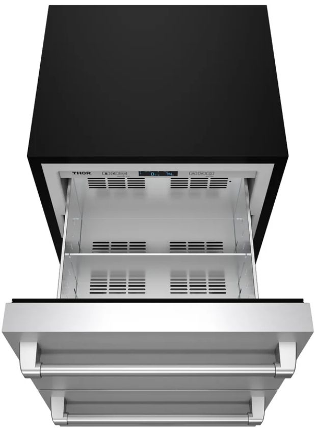 Thor Kitchen® Gordon Ramsay 24" 5.4 Cu. Ft. Stainless Steel Under-Counter Outdoor Freestanding Freezer Drawer-1