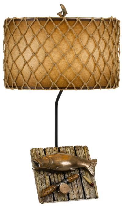 Cal® Lighting & Accessories Fishing Cast Bronze Table Lamp-0