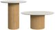 Elements International Sylvie 2-Piece White Faux Marble Top Occasional Table Set with Natural Base-0