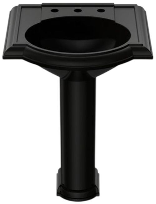Kohler Devonshire® Black 24.25" Widespread Rectangular Pedestal Bathroom Sink-1