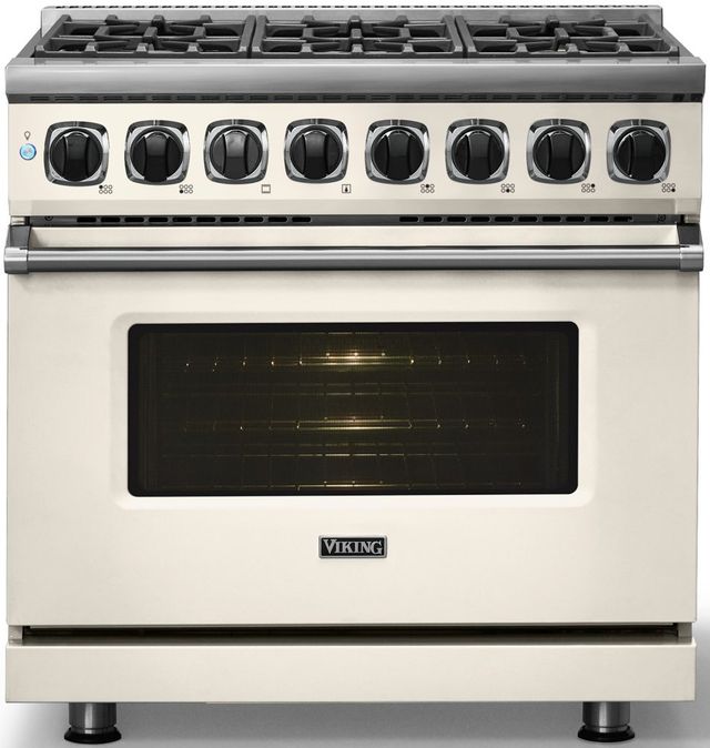 Viking® 7 Series 36" Pure White Pro Style Dual Fuel Range-2