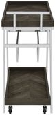 Coaster® Kinney Chrome/Gray 2-Tier Bar Cart with Storage Drawer-5