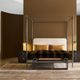 Caracole® Campaign Caracole Classic Brushed Deep Bronze/Champagne Gold/Ivory King Upholstered Canopy Bed-4