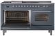 Ilve® Nostalgie II Series 60" Blue Grey Pro Style Dual Fuel Range-3