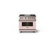 Viking® 5 Series 36" Blush Pro Style Dual Fuel (NG) Range with Polished Chrome Trim-3