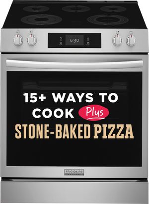 Frigidaire Gallery® 30" Smudge-Proof® Stainless Steel Slide-In Electric Range with Stone Baked Pizza Front view of the Frigidaire Gallery® 30" Smudge-Proof® Stainless Steel Slide-In Electric Range with Stone Baked Pizza