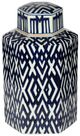 A & B Home Carlyle Blue/White Lidded Jar-0