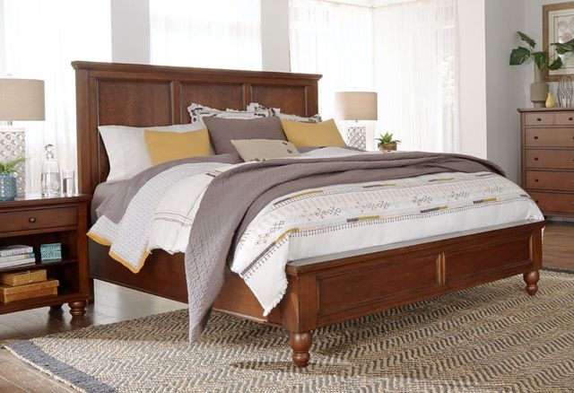 aspenhome® Cambridge Brown Cherry Queen Panel Bed-1