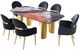 Furniture of America® Northolt 7-Piece Black/Gray/Matte Gold Dining Table Set with Black Chair-0