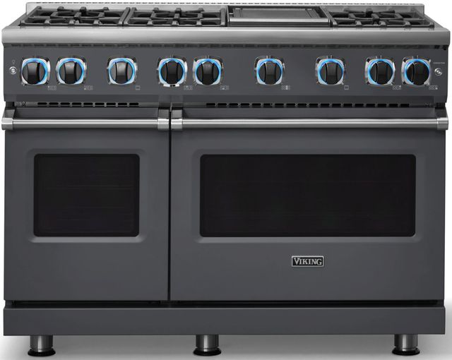 Viking® 7 Series 48" Cast Black Pro Style Natural Gas Range with 12" Reversible Griddle-3