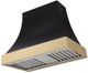 AGA Cascade 36" Matte Black Wall Mounted Range Hood with Brushed Brass Trim-0