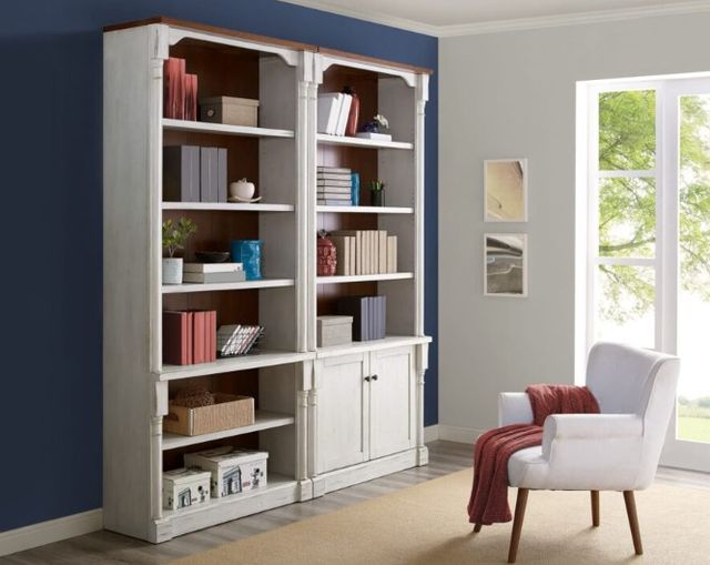 Martin Furniture Durham 2-Piece Brushed Chalk Tall Bookcase Set-3