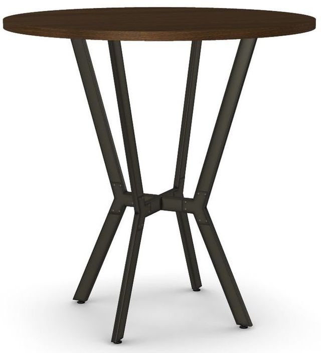 Amisco Customizable Norcross 42" Walnut Veneer Round Bar Table-0