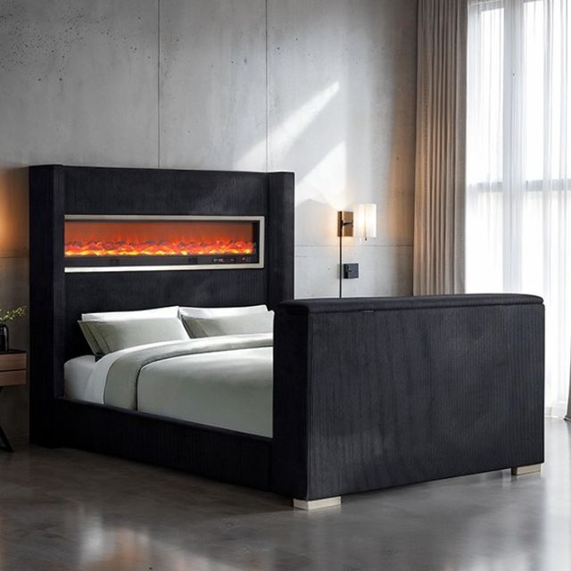 Furniture of America® Sumter Black King Panel Bed-2