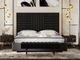 VIG Furniture Modrest Daystar Black Velvet/Gold Eastern King Panel Bed-4
