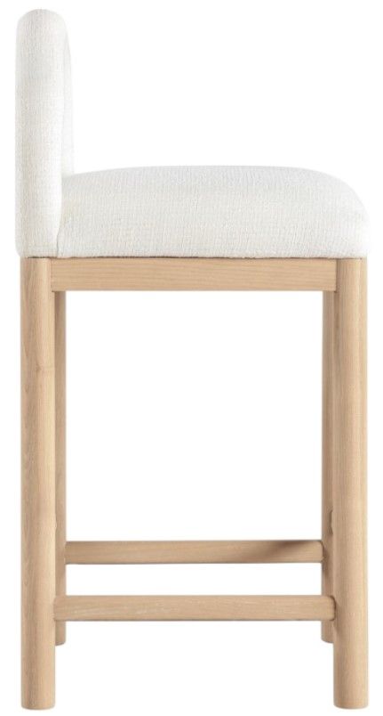 Meridian Furniture Conrad Cream/Natural Textured Upholstered Counter Stool-3