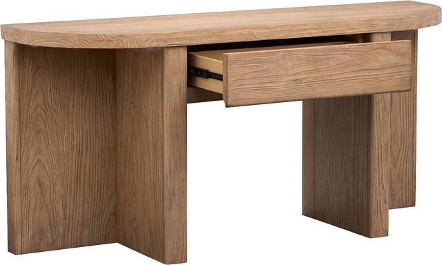 Magnussen Home® Hayden Golden Oat Demilune Sofa Table-1